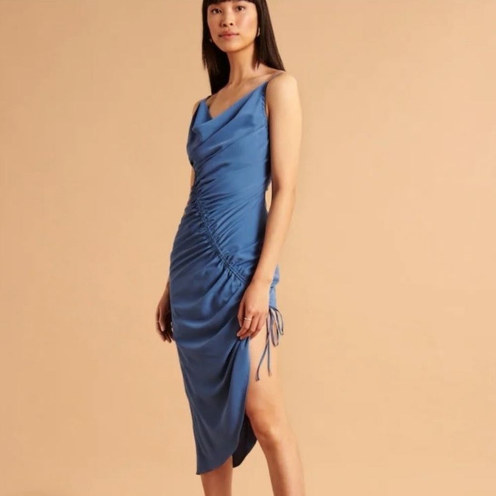 NWT Asymmetrical Cinched Midi Dress